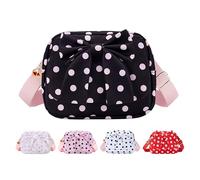 MAXTOP Small Crossbody Bags for Women Belt Bag Fanny Pack with Adjustable Strap, Black Pink Polka Dot, S, Girls Purse