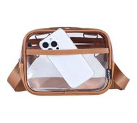 MAXTOP Small Crossbody Bags for Women Belt Bag Fanny Pack with Adjustable Strap, Brown-TPU, S, Clear Bag