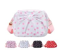 MAXTOP Small Crossbody Bags for Women Belt Bag Fanny Pack with Adjustable Strap, White Pink Polka Dot, S, Girls Purse