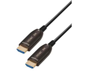MAXTRACK Active HDMI® Fibre Optic Cable C507-30ML - HDMI 2.1, 8K @ 60Hz, 4K @ 120Hz, eARC, 3D, HDR, HDCP 2.2, YUV 4:4:4, up to 100 m Range