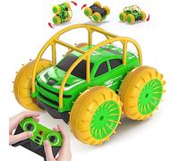 MaxTronic Fast Direct Charging Remote Control Cars, 360° Flip Waterproof Stunt Car with ON/OFF Cool LED, Monster Truck 2.4GHz 4WD Indoor Outdoor Kids RC Toy Gift ideas for Boys Girls