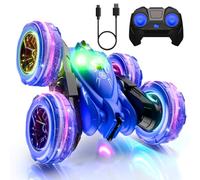 MaxTronic RC Stunt Car With LED Light, Upgraded Direct Charge Remote Control Cars 2 Sided 360 Rotation 4WD, 2.4Ghz Multiplayer Indoor Outdoor Fun, Toy Gifts for Boys Girls Kids Age 3-12