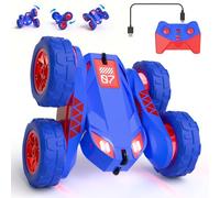 MaxTronic Remote Control Cars, Exclusive Dual Direct Charging with Adjustable LED. 360° Stunt Flip 15km/h 4WD All-Terrain RC Toy car, Holiday Tough Durable, Fun for Boys Girls Ages 3-12