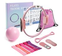 MaxU Pilates Essentials Kit for Women, Pilates Ring with Counter, Home Pilates Equipment with 14" Pilates Circles,Pilate Ball, Resistance Bands and Grip Socks - Ideal for Beginner Home