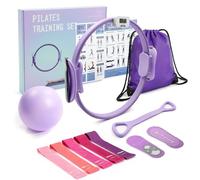 MaxU Pilates Essentials Kit for Women, Pilates Ring with Counter, Home Pilates Equipment with 14" Pilates Circles,Pilate Ball, Resistance Bands and Grip Socks - Ideal for Beginner Home