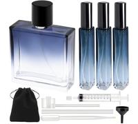 Maxumille 100ml Perfume Atomiser 4 PCS + 3x10ml Set, Aftershave Spray Bottle, Refillable Glass Perfume Travel Bottle, Atomiser Spray Bottles with Fine Mist & Leakproof Cap for Fragrance Essential Oil