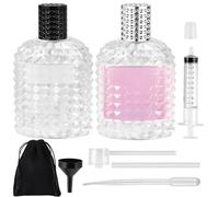 Maxumille 2Pcs 100ml Perfume Atomiser Refillable, Pineapple Glass Perfume Spray Bottles, Transparent Empty Portable Atomiser with Funnel Carrying Case, Refill Spray Bottle for Travelling Daily Use