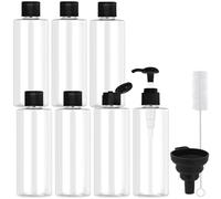 Maxumille 7 Pcs 250ml Travel Bottles with Flip Cap, with Pump & Funnel