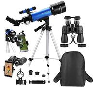 MaxUSee Travel Telescope with Backpack - 70mm Refractor Telescope & 10X50 HD Binoculars Bak4 Prism FMC Lens for Moon Viewing Bird Watching Sightseeing