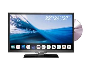 Maxview Alphatronics SL Line+ Smart TV with DVD Player for Motorhome Caravan Truck Boat 12v or 240v 24 inch Super Slim LED Wifi Bluetooth Connected Television - 24"