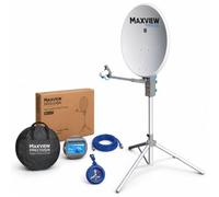 Maxview Precision 55cm Portable Satellite Kit for Caravan Motorhome | Portable Tripod Stand, 10m Coaxial Cable, Single LNB, Elevation Guide, Compass, 2 Storage Bags, for Caravans and Motorhomes