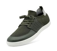 maxvinci Barefoot Shoes Mens Knitted Breathable Walking Trainers Lightweight Zero Drop Sole Casual Sneakers Mesh Gym Sports Tennis Shoes(Army Green 300)