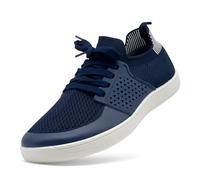 maxvinci Barefoot Shoes Mens Knitted Breathable Walking Trainers Lightweight Zero Drop Sole Casual Sneakers Mesh Gym Sports Tennis Shoes(Dark Blue 293)