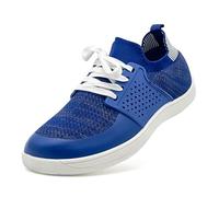 maxvinci Barefoot Shoes Mens Knitted Breathable Walking Trainers Lightweight Zero Drop Sole Casual Sneakers Mesh Gym Sports Tennis Shoes(Blue 300)