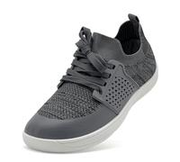 maxvinci Barefoot Shoes Womens Knitted Breathable Running Trainers Lightweight Walking Shoes Zero Drop Sole Casual Sneakers Mesh Gym Sports Tennis Shoes for Women(Grey 240)