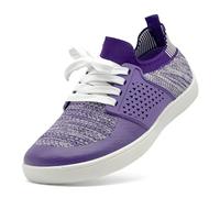 maxvinci Barefoot Shoes Womens Knitted Breathable Running Trainers Lightweight Walking Shoes Zero Drop Sole Casual Sneakers Mesh Gym Sports Tennis Shoes for Women(Purple 273)