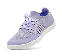 maxvinci Barefoot Shoes Womens Knitted Breathable Running Trainers Lightweight Walking Shoes Zero Drop Sole Casual Sneakers Mesh Gym Sports Tennis Shoes for Women(Light Purple 267)