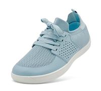 maxvinci Barefoot Shoes Womens Knitted Breathable Running Trainers Lightweight Walking Shoes Zero Drop Sole Casual Sneakers Mesh Gym Sports Tennis Shoes for Women(Blue 280)