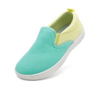 maxvinci Kids Canvas Shoes Girls Boys Barefoot Sneaker Slip On Breathable Casual Trainers Pumps Plimsoles for Little Kid/Big Kid(Green Beige 233)