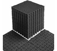 MAXWAVE 18 Pack 12" x 12" Modular Interlocking Floor Mats, Soft PVC Non-Slip Drainage Tiles, Splicing Rubber Cushion Flooring for Deck, Shower, Pool, Basement, Shed, Indoor and Outdoor Use