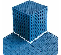 MAXWAVE 18 Pack 12" x 12" Modular Interlocking Floor Mats, Soft PVC Non-Slip Drainage Tiles, Splicing Rubber Cushion Flooring for Deck, Shower, Pool, Basement, Shed, Garage, Indoor and Outdoor Use
