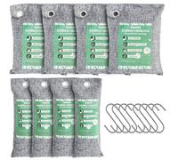 MAXWAVE 8 Pack Activated Charcoal Odor Absorber Bags, Bamboo Charcoal Air Purifying Bags, Natural Air Freshener, Shoe Deodorizer, Moisture Absorber, Odor Eliminators for Home (4×50g, 4×150g)