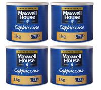 Maxwell House Cappuccino Instant Coffee 1kg Tin (Pack of 4, Total 4000 grams)