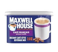 Maxwell House Instant Cafe-Style Beverage Mix, Cafe Francais, 7.6 oz | Cafe-Style Instant Coffee Drink, Cafe Francais, Simply Spoon, Stir & Enjoy, Rich Flavor, Enjoy Hot or Over Ice