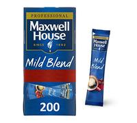 Maxwell House Mild Blend Instant Coffee Sticks - 200 x 1.5g Sachets (1 Pack, 200 Sachets)