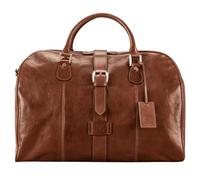 Maxwell Scott - Luxury Mens Womens Leather Carry-On Cabin Luggage for Travel - Handmade in Italy - The Farini Chestnut Tan