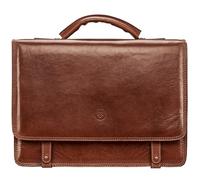 Maxwell Scott - Mens Luxury Leather Business Briefcase Bag - with Strap - Made in Italy - The Battista - Chestnut Tan