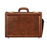 Maxwell Scott - Mens Luxury Leather Pilot Briefcase/Catalog Case with Combination Lock - Handmade - The Varese Chestnut Tan