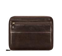 Maxwell Scott - Personalized Luxury Leather Business Portfolio Padfolio with Padded Tablet Pocket - The Pareto - Dark Brown
