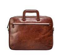 Maxwell Scott - Personalized Luxury Leather Document Case for Laptop/Files with Pullout Handles - The Tutti - Chestnut Tan