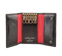 Maxwell Scott - Personalized Luxury Leather Key Case Wallet Holder with Hooks for Men - The LAPO - Black