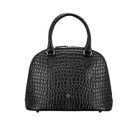 Maxwell Scott - Womens Luxury Leather Classic Bugatti Purse Bag with Strap - Handmade in Italy - The Rosa Croco Print Black