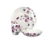 Maxwell & Williams Viola 16 Piece Dinner Set in Gift Box, Porcelain, White, Service for 4