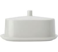 Maxwell & Williams Cashmere Butter Dish with Lid, Fine Bone China, White, 19.5 x 12 x 10.5 cm, 2 Piece Butter Keeper and Plate Set
