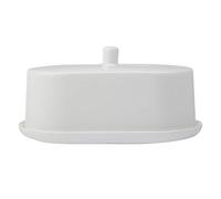 Maxwell & Williams Cashmere Butter Dish with Lid, Fine Bone China, White, 19.5 x 12 x 10.5 cm, 2 Piece Butter Keeper and Plate Set