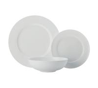 Maxwell & Williams Cashmere White Dinner Set for 4 in Gift Box, Classic Rim Design, Fine Bone China, White, 12 Pieces