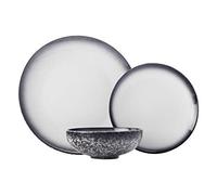 Maxwell & Williams Caviar Granite 12 Piece Dinner Set, Gift Boxed, Porcelain, Black, Service for 4