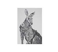 Maxwell & Williams GX0004 Marini Ferlazzo Tea Towel with Kangaroo Design, 100% Indian Cotton, White, 50 x 70 cm