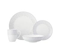 Maxwell & Williams Harlequin Coupe 16 Piece Grey Edged Dinner Set