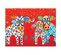 Maxwell & Williams GX0127 Love Hearts Animal Printed Tea Towel with Happy Moo Day Design, 100% Cotton, Red, 50 x 70 cm