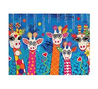 Maxwell & Williams Love Hearts Animal Printed Tea Towel with Mr Gee Family Design, 1% Cotton, Blue, 5 x 7 cm
