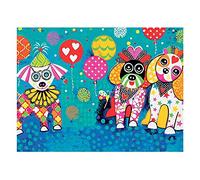 Maxwell & Williams GX0128 Love Hearts Animal Printed Tea Towel with Oodles of Love Design, 100% Cotton, Turquoise, 50 x 70 cm
