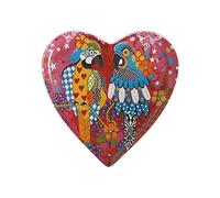 Maxwell & Williams Love Hearts Heart Shaped Side Plate with Araras Design, Gift Boxed, Porcelain, Pink, 15.5 cm