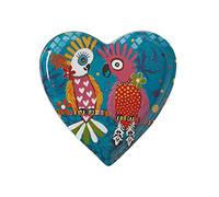 Maxwell & Williams Love Hearts Heart Shaped Side Plate with Chatter Design, Gift Boxed, Porcelain, Teal, 15.5 cm