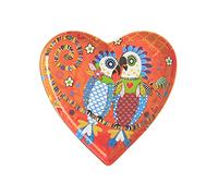 Maxwell & Williams Love Hearts Heart Shaped Side Plate with Fan Club Design, Gift Boxed, Porcelain, Orange, 15.5 cm