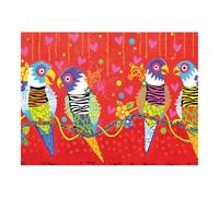 Maxwell & Williams Love Hearts Tiger Tiger Tea Towel - Red - Cotton - Tea Towel